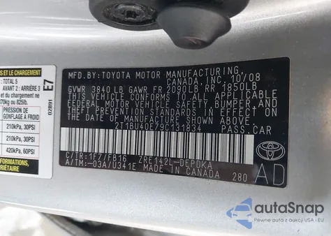 2009 Toyota Corolla Le from USA, damaged, VIN 2T1BU40E79C131834